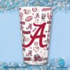 Alabama Crimson Tide Stickers Print Glass Cup a