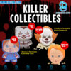 Chucky And Pennywise Popcorn Heads And Souvenir Cups For Halloween