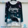 Black Cat In The Snow Cocaine Everywhere Cozy Sweatshirt, Sweater-a C4xYPiF