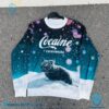 Black Cat In The Snow Cocaine Everywhere Cozy Sweatshirt, Sweater-c waRA21W
