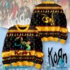 Korn Metal Band Black And Yellow Ugly Christmas Sweater dauPmzi