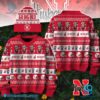 Nebraska Husker Go Big Red Christmas Sweater And Beanie Hat