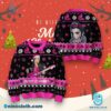Elvis Presley Merry Elvismas Black And Pink Ugly Christmas Sweater Vo9jhFk
