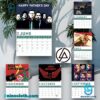 Linkin Park 2025 Wall Hanging Calendar CS4szac