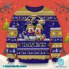 Mickey And Minnie Mouse Baltimore Ravens Ugly Christmas Sweater-b qIMXaGg