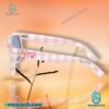 Karol G Pink White Checkerboard Unisex Sunglasses-a sAz016V