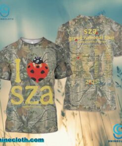 I Love Sza Heart Ladybug Grand National Tour 2025 Camo Shirt NTQyUnC