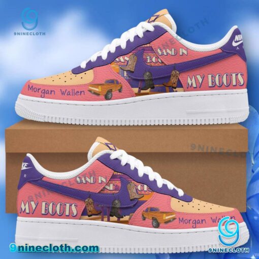 Morgan Wallen Sand In My Boots Pink Mix Purple Air Force Shoes vgb7sqV