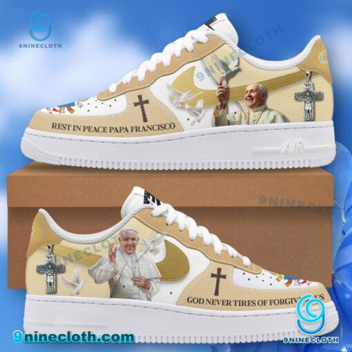 Pope Francis Rest In Peace Papa Francisco Air Force Shoes ndOs4mt