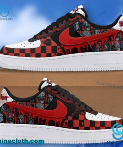 Slipknot Black Red Checkered Air Force Shoes gHb8V2G
