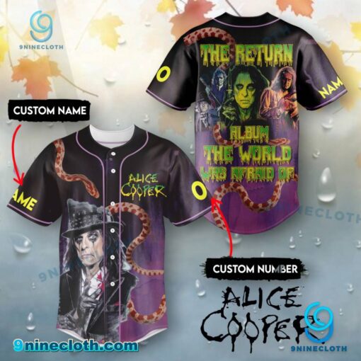 Alice Cooper The Return Album The World Was Afraid Of Personalized Baseball Jersey Agt39Tw