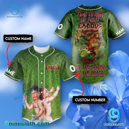 Exodus Time To Run Or Fight Off The Strike Of The Beast Personalized Baseball Jersey baQ2flL