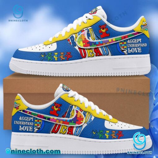 Grateful Dead Autism Awareness Accept Understand Love Air Force Shoes a2zdYnw