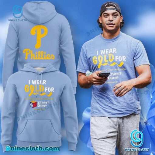 Jesus Luzardo I Wear Gold For Childhood Cancer Awareness Ethan's Ohana Hoodie Z6gLziV