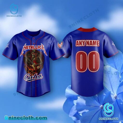 Metallica X Chicago Cubs Skeleton 2025 Baseball Jersey 5L2eEQD