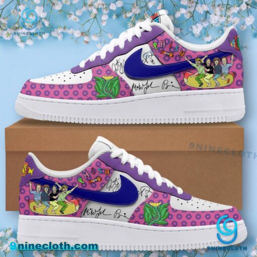 Phish 2025 Spring Tour Purple Cirle Signatures Air Force Shoes zD9sIG3