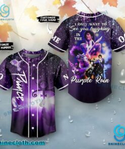 Prince Purple Rain Lyrics Personalized Baseball Jersey ZJCLiEB