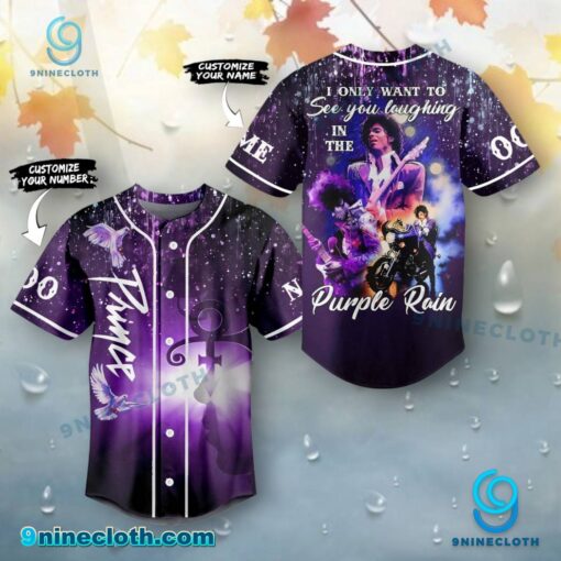 Prince Purple Rain Lyrics Personalized Baseball Jersey ZJCLiEB