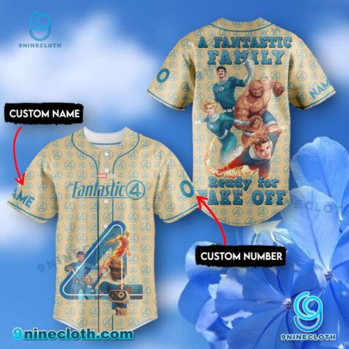 The Fantastic 4 A Fantastic Family Ready For Take Off Personalized Baseball Jersey umkM3nb