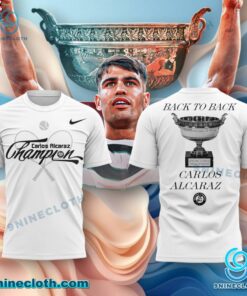 Carlos Alcaraz Back To Back Champions Roland Garros T-shirt CM6EJfg