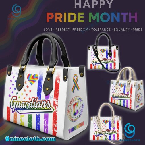 Cleveland Guardians MLB X Happy Pride Month 2025 Personalized Leather Handbag Xum8eZy