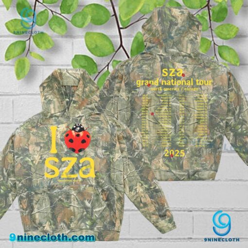 I Heart SZA Ladybug Grand National Tour 2025 Camo Hoodie ENLWAxM