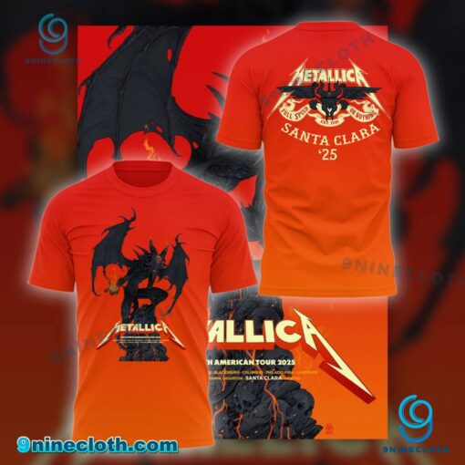 Metallica M72 World Tour Full Speed Or Nothing Santa Clara '25 Shirt t8WZ376