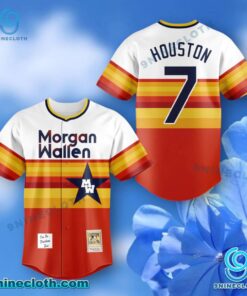 Morgan Wallen Live In Houston 2025 Tour Baseball Jersey NVPYzda