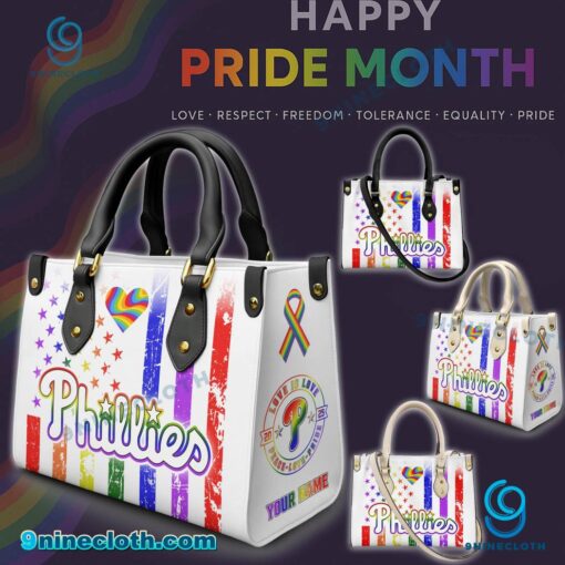 Philadelphia Phillies MLB X Happy Pride Month 2025 Personalized Leather Handbag AU6H1yK