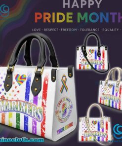 Seattle Mariners MLB X Happy Pride Month 2025 Personalized Leather Handbag J02Tcuq