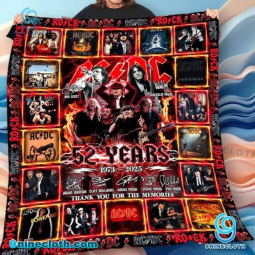 ACDC 52 Years 1973-2025 Signatures Blanket BCLzNH4