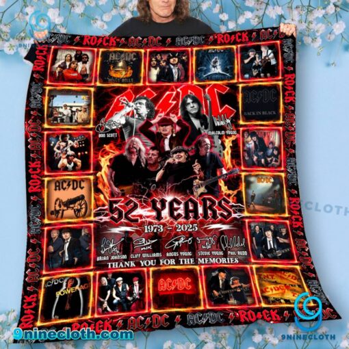 ACDC 52 Years 1973-2025 Thank You For The Memories Blanket sNbKuqL