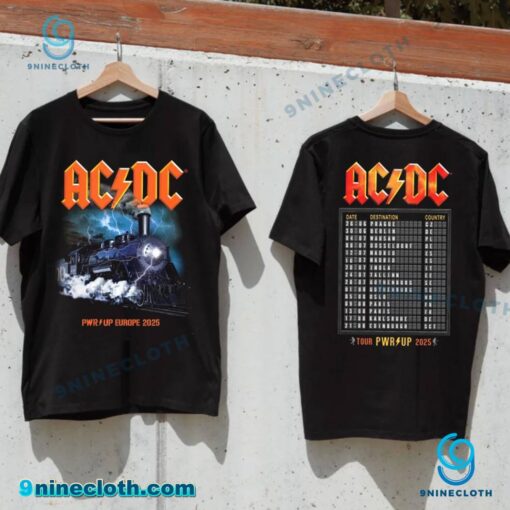 ACDC Train Rock N Roll Pwr Up Europe 2025 Unisex T-shirt JdB35Iy