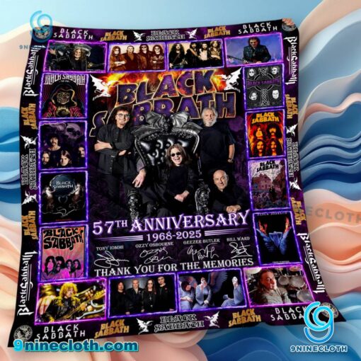 Black Sabbath 57th Anniversary 1968-2025 Blanket 4GXHvPJ