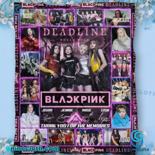 Blackpink Deadline World Tour Signatures Blanket UOMZfpG
