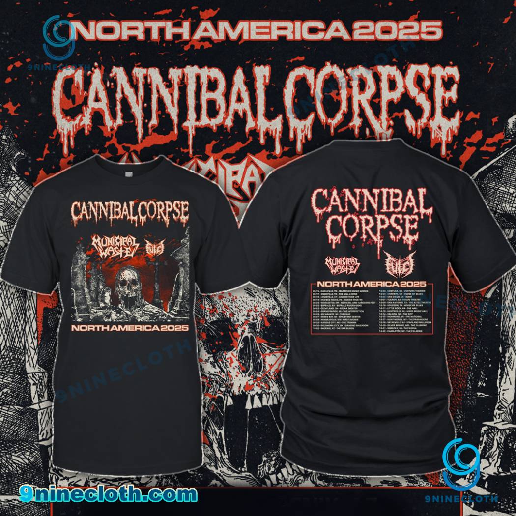 Cannibal Corpse North America 2025 Tour T-shirt RjKpBsH