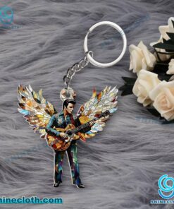 Elvis Presley Wing Stained Glass Acrylic Keychain jp08KMg