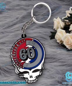 Grateful Dead 60th Anniversary Skull Logo Acrylic Keychain S67t8gJ
