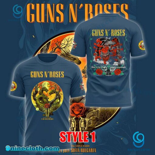 Guns N' Roses Sofia Bulgaria Tour 2025 T-shirt MdgBXko