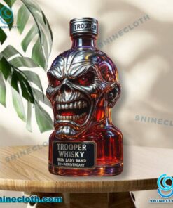 Iron Lady Band 50th Anniversary Trooper Custom Whiskey Bottle 4qvywZI