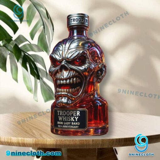 Iron Lady Band 50th Anniversary Trooper Custom Whiskey Bottle 4qvywZI