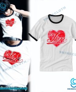 Jin BTS Heart Ringer Tee EGu4kM1