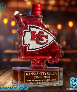 Kansas City Chiefs 1960-2025 65th Anniversary Custom Whiskey Bottle qvDsdSr