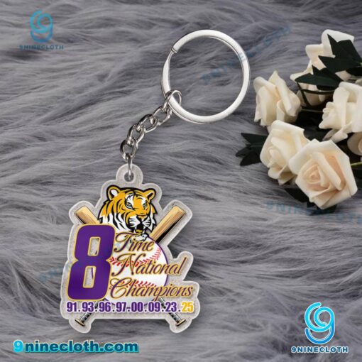 Lsu Tigers 8 Time National Champions 91.93.96.97.00.09.23.25 Acrylic Keychain Hir6nlW