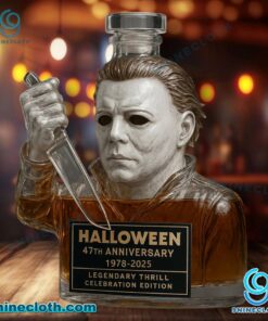 Michael Myers Halloween 47th Anniversary 1978-2025 Custom Whiskey Bottle X7Rzlh2