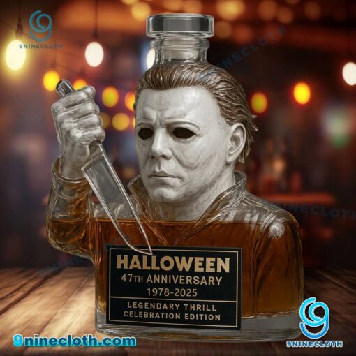 Michael Myers Halloween 47th Anniversary 1978-2025 Custom Whiskey Bottle X7Rzlh2