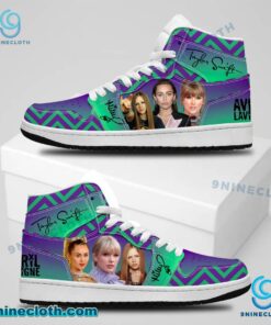 Miley Cyrus, Avril Lavigne, Taylor Swift Air Jordan High Top Shoes 2pUnJk7