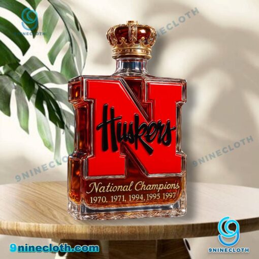 Nebraska Cornhuskers 5-time National Champions Custom Whiskey Bottle C2GmcnJ