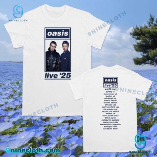 Oasis Live '25 Cities List UK Unisex T-shirt 06yPtjI