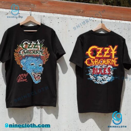 Ozzy Osbourne Blue Demon Tattoo 1984 Tour T-shirt CSzJ28U
